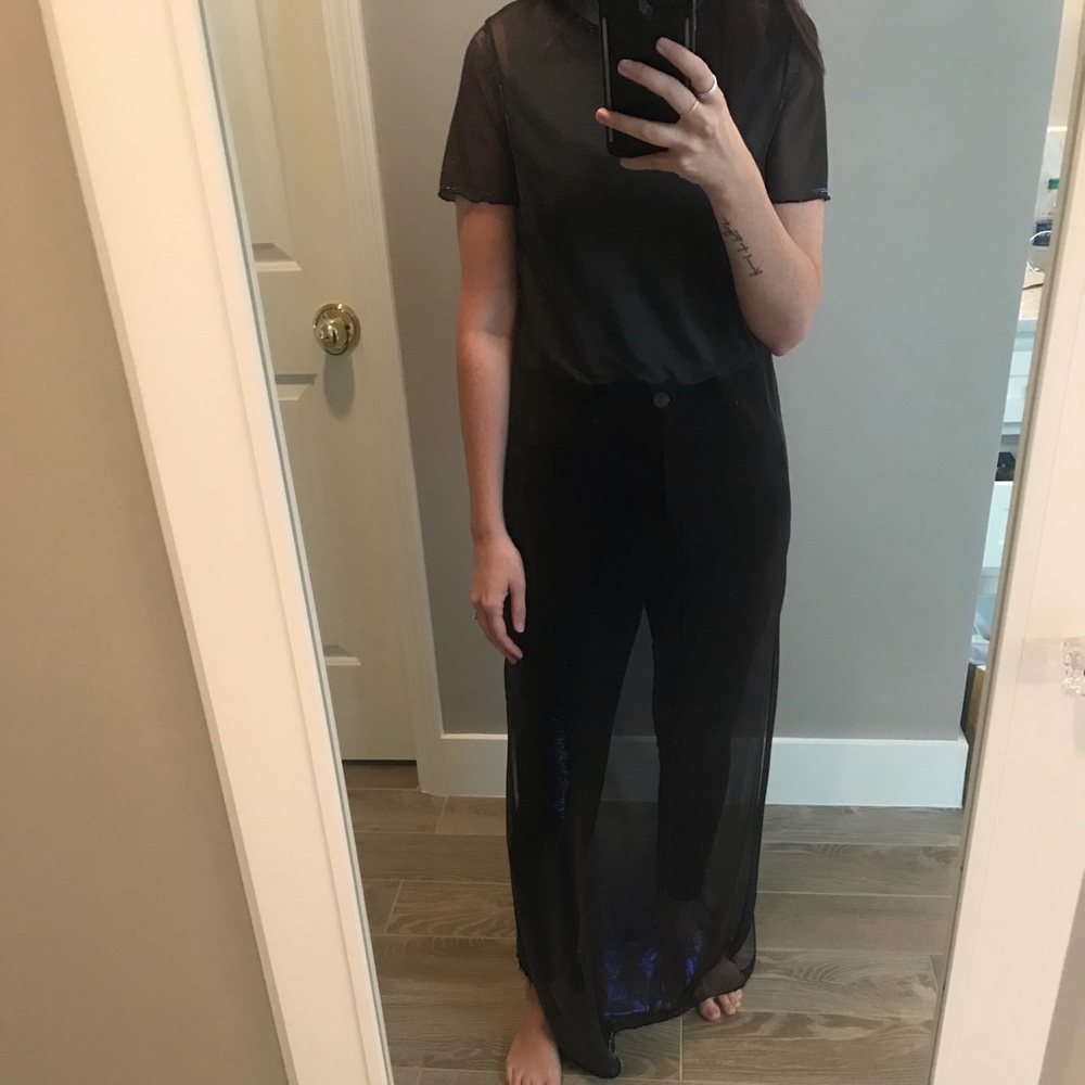 Long Iridescent Sheer Top